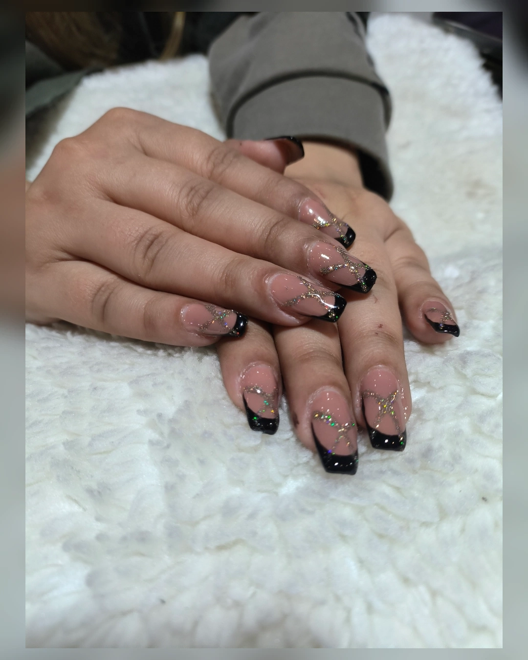 Nail Swag black French nail design